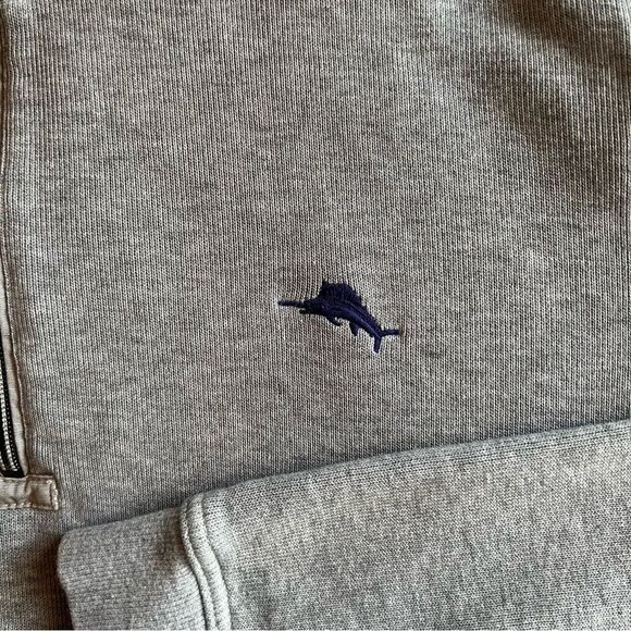 Tommy Bahama Relax Gray 100% Cotton 1/4 Zip Size XL - Picture 2 of 6